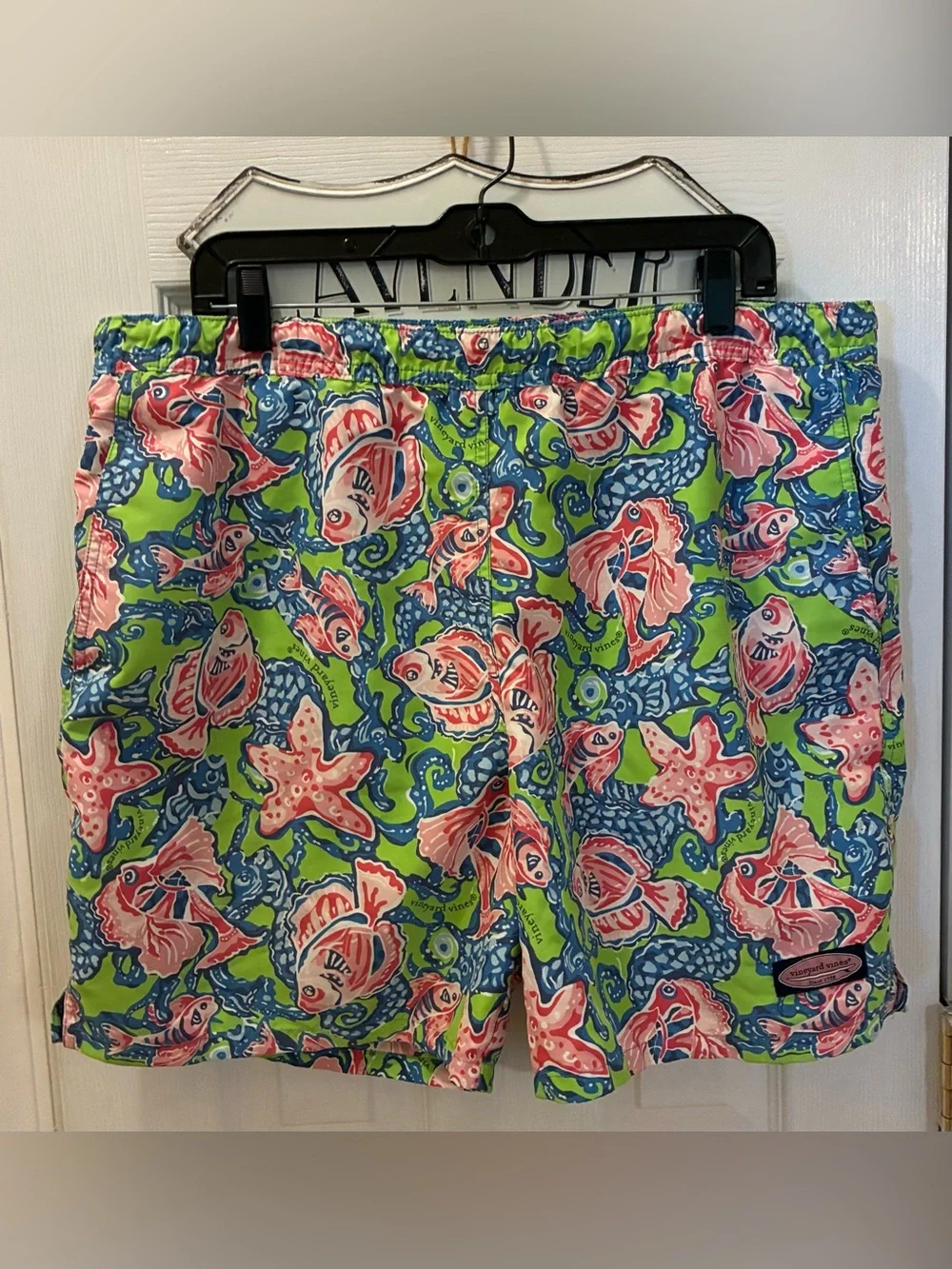 Vineyard Vines Pink, Blue & Lime Fish Print Shorts